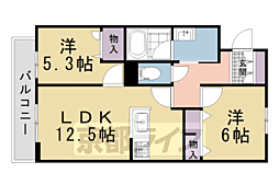 レラトア上賀茂 2LDKの間取図画像