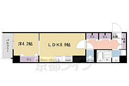 ブランドール北山 1LDKの間取図画像