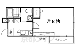 アークリード洛北 1Kの間取図画像