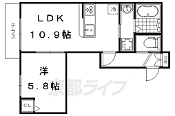 アイリス上賀茂 1LDKの間取図画像
