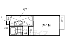 レオパレスムーンライト 1Kの間取図画像