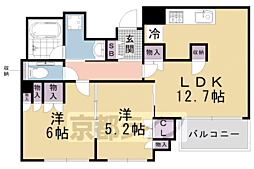 イーグルコート御池新町 2LDKの間取図画像