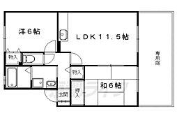 ハイカムール松ケ崎 2LDKの間取図画像