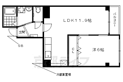 フォレステージ西院 1LDKの間取図画像