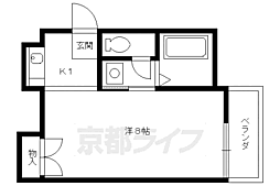 ショウゼンマンション 1Kの間取図画像