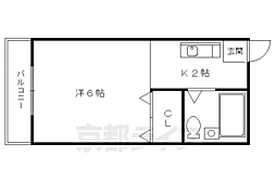サニーサイド 1Kの間取図画像