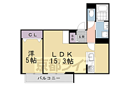 ForestMaison京都北山 WEST 1LDKの間取図画像