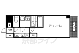下鴨グランドビル 1Kの間取図画像