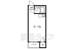 エムズ太秦 1Kの間取図画像