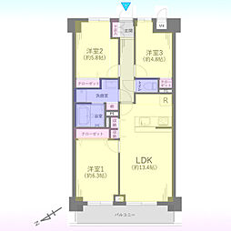 ベルドゥムール春日部東 3LDKの間取図画像