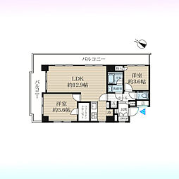 セザール浦和 2LDKの間取図画像