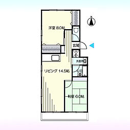 第10ユーセーハイツ大宮公園 2LDKの間取図画像