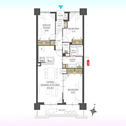チサンマンション東鷲宮 2SLDKの間取図画像