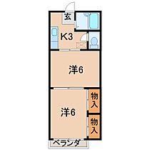 ハイツチロル 203 ｜ 福島県福島市宮代字田尻（賃貸アパート2K・2階・34.00㎡） その2