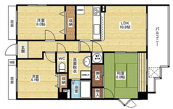 フリーフラット淡路 ｜大阪府大阪市東淀川区西淡路3丁目(賃貸マンション3LDK・4階・71.86㎡)の写真 その2