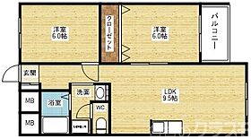 マンションサルナート  ｜ 大阪府大阪市淀川区木川東4丁目（賃貸マンション2LDK・2階・50.60㎡） その2