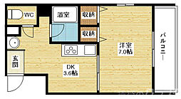 第13関根マンション 1DKの間取図画像