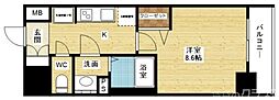 フェニックス新大阪 1Kの間取図画像