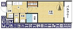 レジディア新大阪 1Kの間取図画像