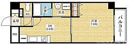 アーバネス淀川 1DKの間取図画像