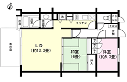 リュミエール箱根館 2LDKの間取図画像
