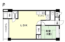 東熱海第1シーサイドハイツ 1LDKの間取図画像