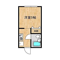 パティオAMAKUBOC 1Kの間取図画像