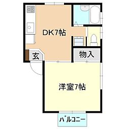 アドラシオン春日 1DKの間取図画像