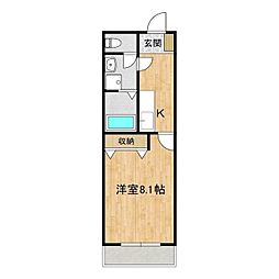 ミナミレジデンス 1Kの間取図画像