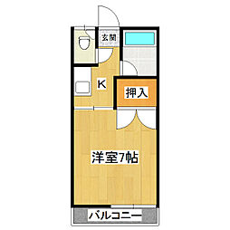 宮本ハイツ 1Kの間取図画像