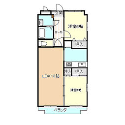 エスペーラドーモ1 2LDKの間取図画像
