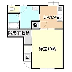 メゾン金田 1DKの間取図画像
