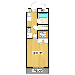 エスペーラドーモ2 1Kの間取図画像