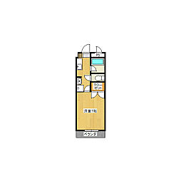 エスペーラドーモ2 1Kの間取図画像