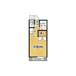 宮本ハイツ 1Kの間取図画像