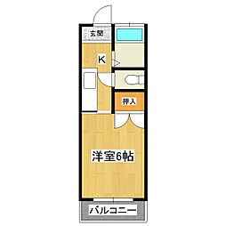 沼尻ハイツA 1Kの間取図画像
