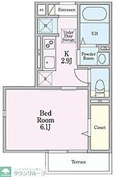 ｓｏｌ　ｍａｎｅ 1階1Kの間取り