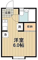 ハイツリベルテ 1階1Kの間取り