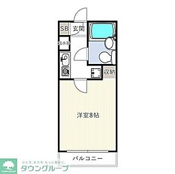 フローライト八王子堀之内 4階1Kの間取り