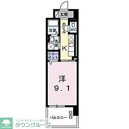 ジェット・別所 1階1Kの間取り