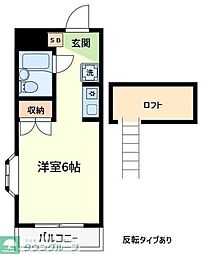 コーポ藤 1Kの間取図画像