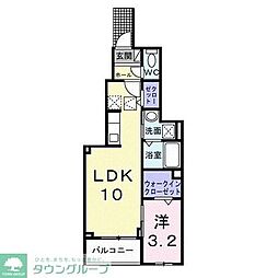 グラン・ハーモニー忠生公園 1LDKの間取図画像