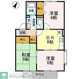 ハイカムールK 3DKの間取図画像