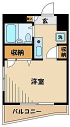 南橋本レジデンス 1Kの間取図画像
