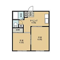 ウェルコート相生 2DKの間取図画像