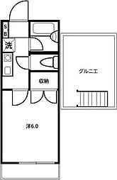 シルクハイム 1Kの間取図画像