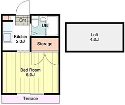 S・A・C西八王子 1Kの間取図画像