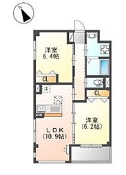 ブロッサム 2LDKの間取図画像