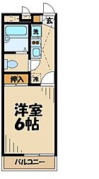 レオパレスアネシス 1Kの間取図画像