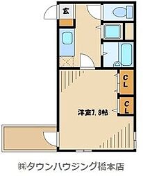 コンフォート橋本 1Kの間取図画像